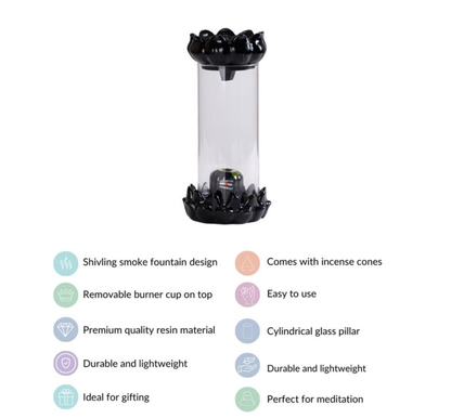 Bhaktic Shiva Backflow Incense Burner with Shivling – Ceramic Smoke Fountain with  Backflow Cones